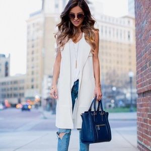 BCBG Maxazria long white vest